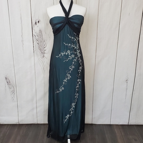 Trixxi Dresses & Skirts - Trixxi Green Dress Gown Formal Cocktail Black Maxi